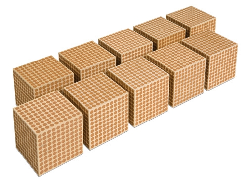 Cubes de 1 000 en bois (par 10)