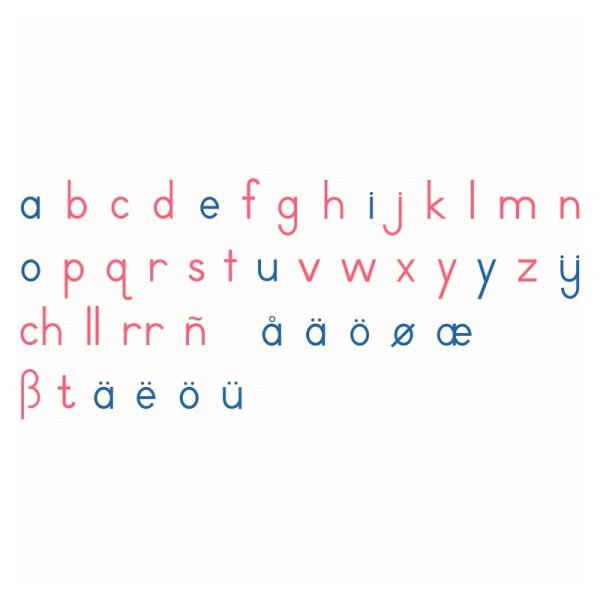 Alphabet mobile script en bois