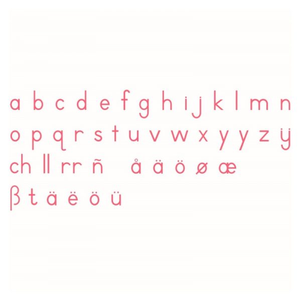 Petit alphabet mobile rouge script
