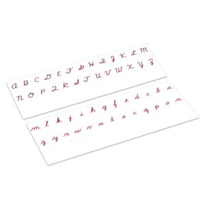 Alphabet imprimé rouge script (v. internationale)