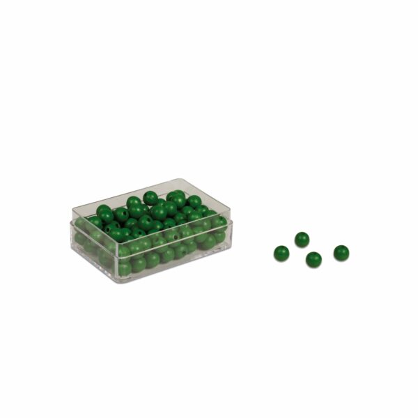 100 perles vertes dans une boite
