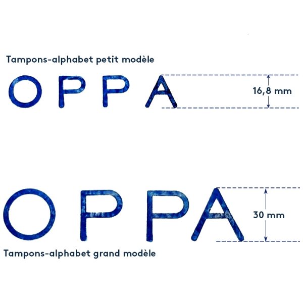 Tampons-alphabet majuscule script- petits