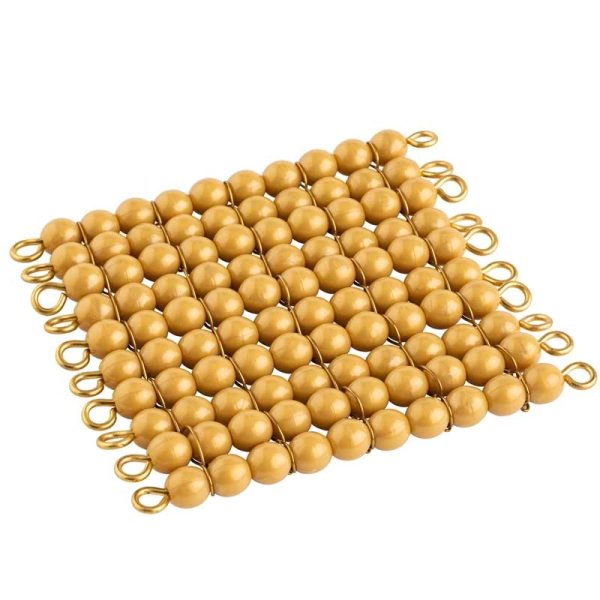 Perles dorées - carré de 100