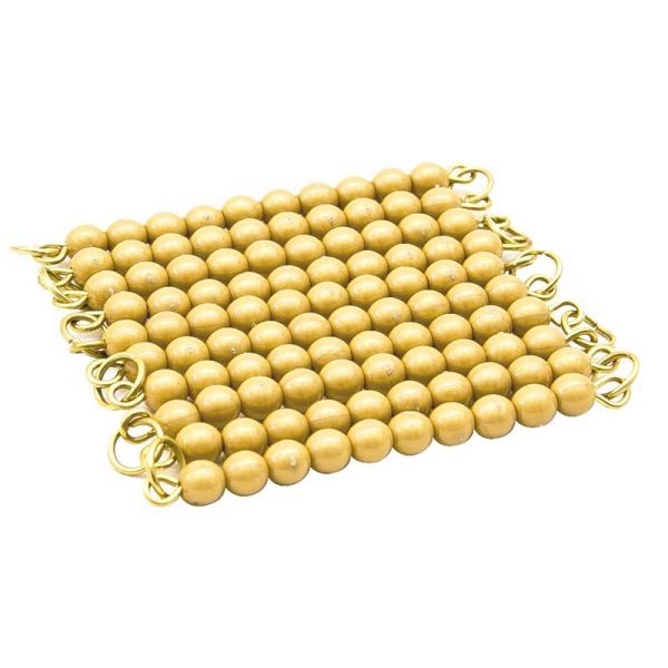 Chaine de 100 - perles dorées